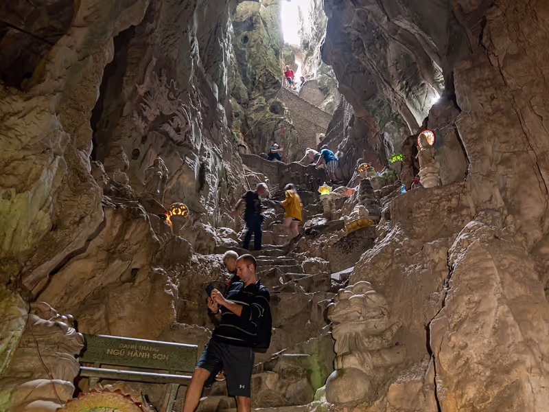 Da Nang Private Tour - marble mountain and caves in Son Tra peninsula 